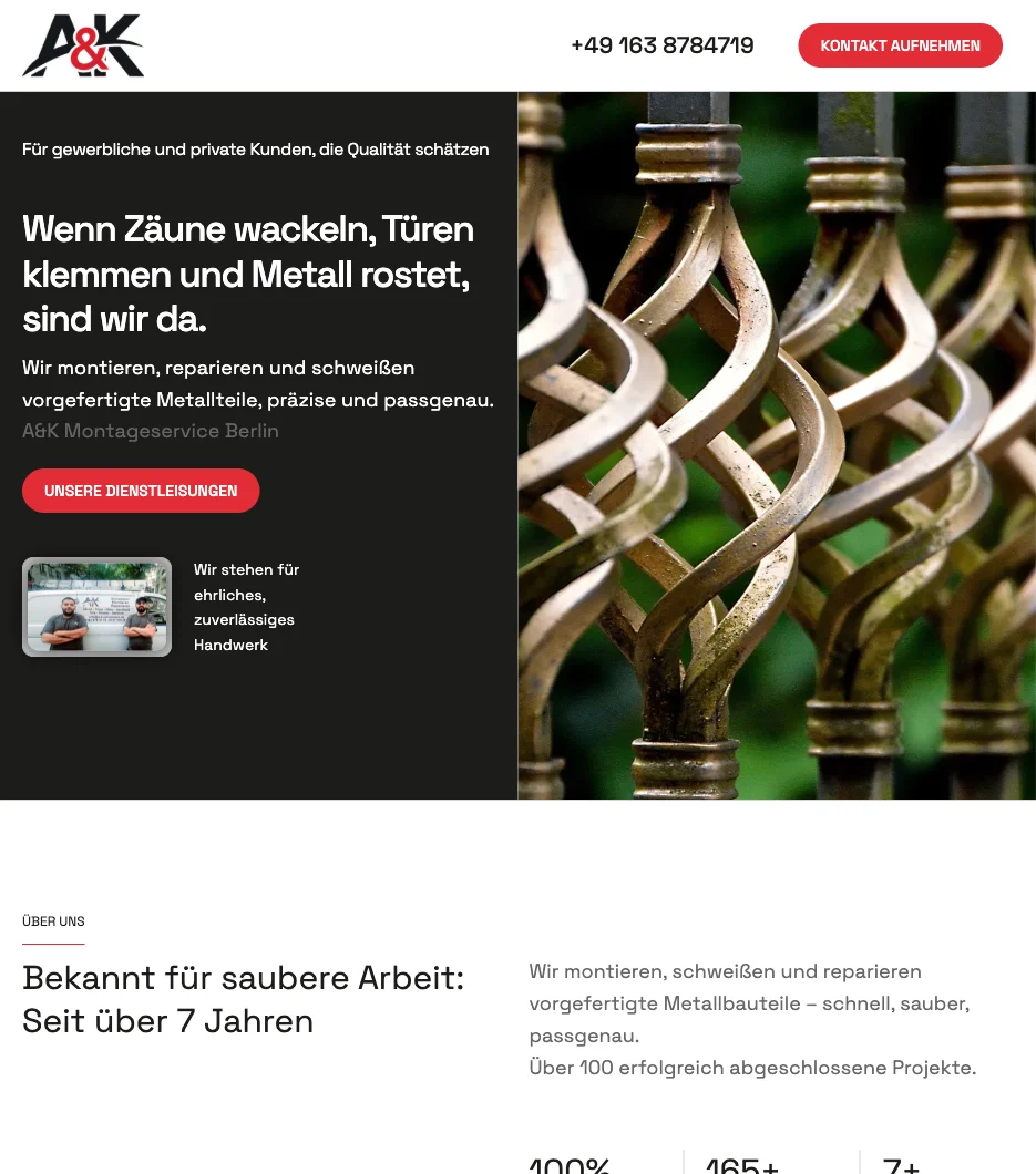 A&K Montageservice Website